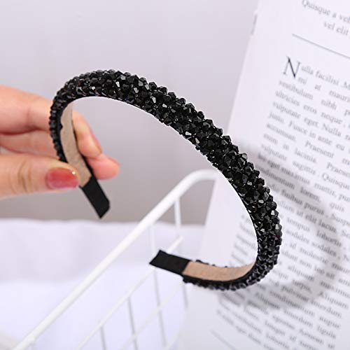 Ruihfas Fashion Sparkle 4 Rows Crystal Rhinestone Headbands Beaded Hair Hoop Band (Black) #TOP1