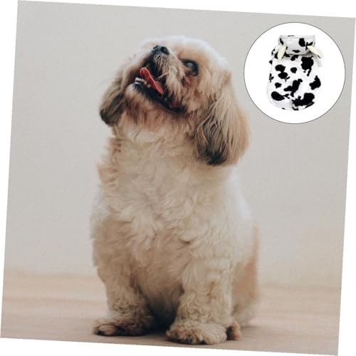 Disfraz para perro tamaño S con diseño de vaca blanco miniatura 3