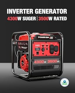 PowerSmart 4300-Watt Portable Generator with Inverter Technology, 3500W Rated, 223cc 4-Stroke Gas Powered Engine, 30 Amp for Home Backup, Camping, Emergency