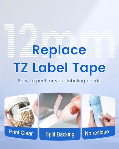 Image of Replace for Brother P Touch Label Tape 12mm 0.47 Inch Laminated White TZe-231 TZe231 Label Maker Tape Refills TZe TZ Black on White for PT-D210 D220 1180 1750 2030, 1 /2 inch x 26.2' (12 mm x 8m), 4PK