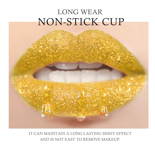 kyda 3 colors glitter lip kit diamond metllic high pigmented powder for lips cosmetics glitter lips makeupwith lip primer and brush long wear-set d