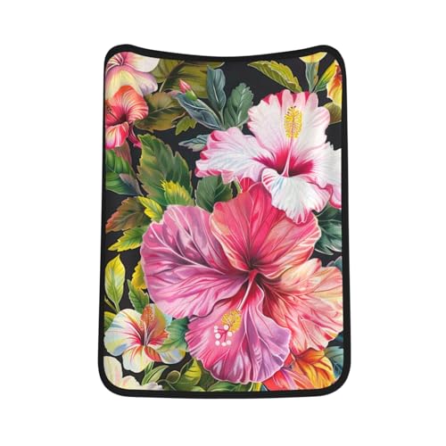 Couverture en flanelle imprimée fleurs d'hibiscus plaid chaud - 2