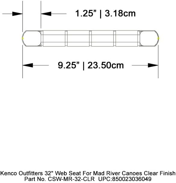 Kenco Outfitters 32" Web Seat for Mad River Canoes - Clear Finish