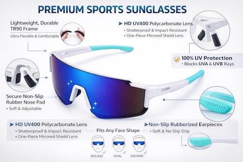Image of Zynic Men's Stylish Sports Sunglasses For Unisex | UV400 Protection Classic Wrap Around Googles |Sports Shades for Driving,Cyclining Outdoor & Travel | Googles for man's