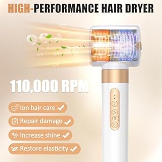 Anluomafuy Brosse Soufflante 7 en 1, Air Styler avec Soufflantes, Diffuseur, Buse de Coiffage, Sèche-Cheveux à Ions Négatifs Haute Vitesse, Boucleur a Air, Hair Styler Set pour Sécher Boucler Lisser