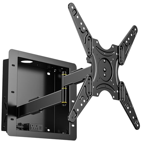 FORGING MOUNT Recessed in-Wall TV Mount for 32-70 TVs Holds 99lbs Low Profile Rotating in-Wall TV Mount 20 Inch Extended Arm with Landscape to Portrait Rotation Swivel & Tilt Max VESA 400x400