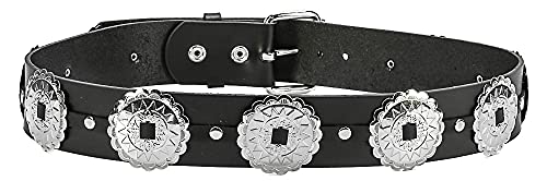 Round Steel Concho Medallion Rock Belt Punk Goth Rave Genuine Leather USA Made