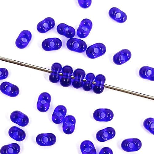 100 g Preciosa Farfalle Czech Glass Beads 2 x 4 mm Cobalt 30100