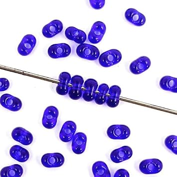 10 g Preciosa Farfalle Czech Glass Beads 2 x 4 mm Cobalt 30100