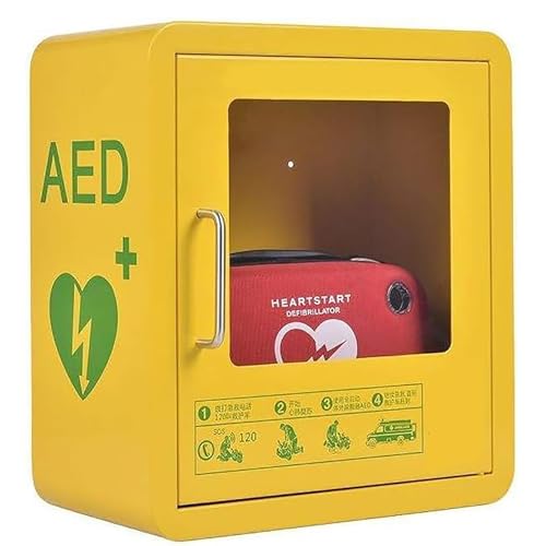 Botiquín de primeros auxilios, Caja de almacenamiento de pared for desfibrilador DEA, gabinete DEA con placa de acero metálica, for emergencias en casa, oficina y lugares públicos.