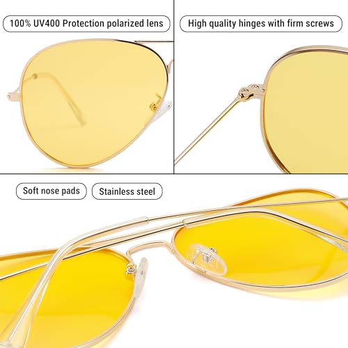 Image of Pro Acme Aviator Sunglasses for Men Women Classic Polarized UV400 Protection