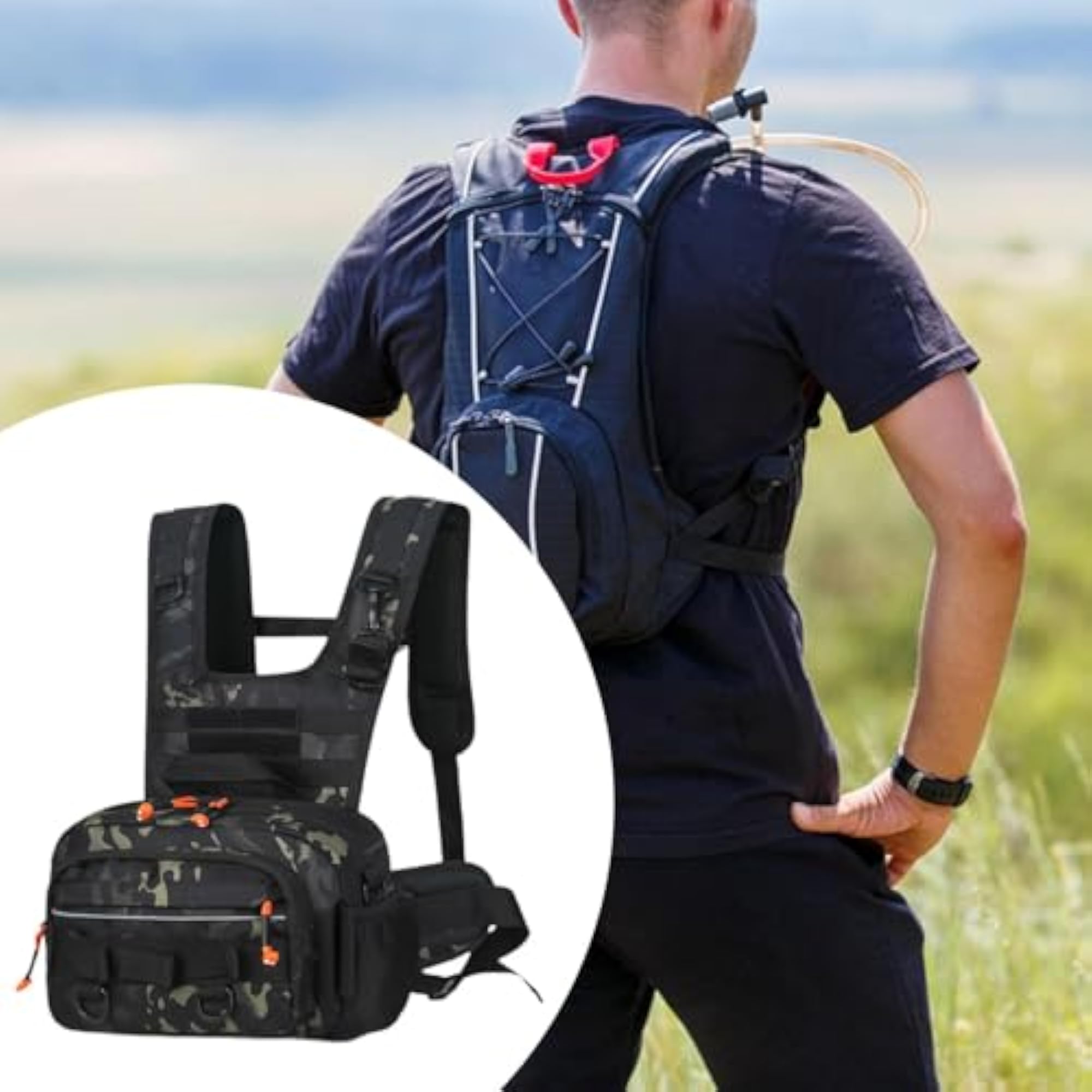 Men Outdoor Chest Bag Organizer for Running, Style E