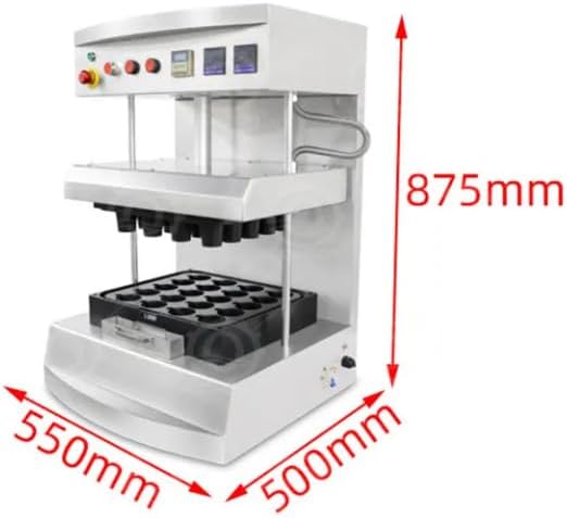 Automatic Coffee Cup Shape Biscuit Cookie Ice Cream Milk Tea Cup Waffle Maker Machine With Chocolate Coffee Cheese.