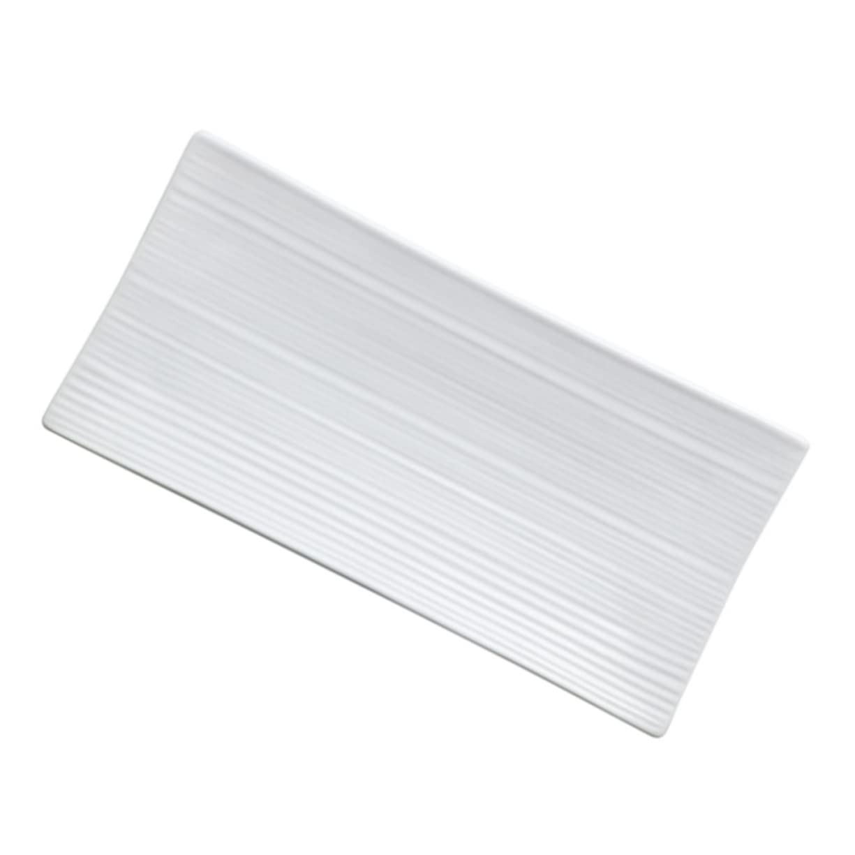 MUCKLILY Rectangular Ceramic Loaf Pan for Steak Sushi and Bread Striola Dish Versatile Serving Plate for Western Cuisine for Daily Use and Parties Random Color