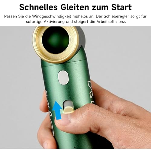 Kica JetFan 2S Elektrische Staubgebläse aus Metall – 117000 U/min, Mini Air Duster mit Stufenloser Regelung & Turbotaste, Tragbares Druckluftspray für PC, Auto, Büro, Sofa – Schwarz (JetFan 2 Upgrade)