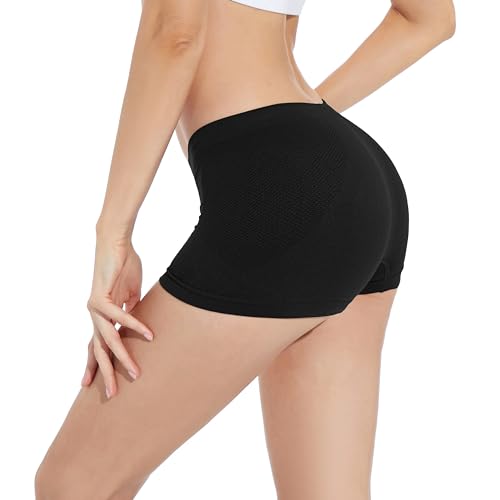 Boy Shorts Underwear for Women, Seamless Nylon Stretch No Show Boyshort Panties Boxer Briefs Packs4