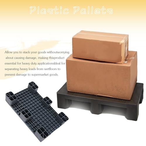 DurabLogistics & Transport Palette en plastique imperméable avec barrière anti-humidité Noir 100 x 80 x 14 cm