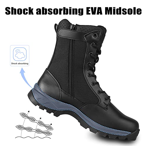 Lightweight Military Tactical Boots for Men Durable YKK Side Zipper Police Army Combat Jungle Breathable Comfortable Duty Boots4