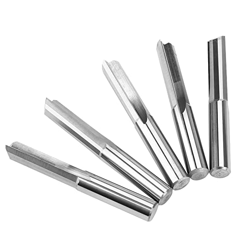 Fraise CNC bois 6x22mm haute précision pour contreplaqué et bricolage - Lot de 5 pièces argent