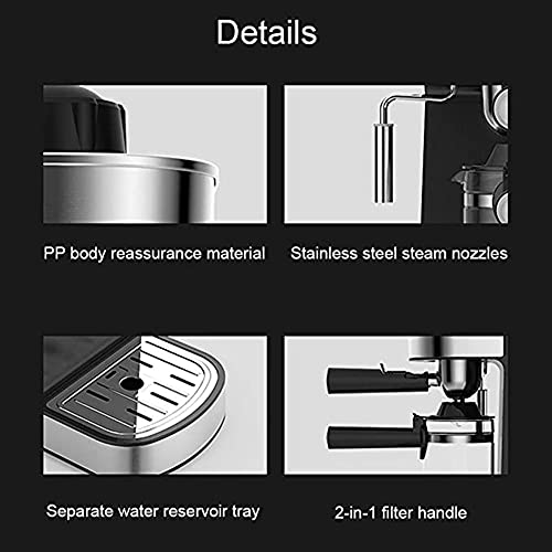 DONGSHUAI Kaffeemaschine Haushaltskleine Mini-Kaffeemaschine Voll Halbautomatische Dampf-Typ Edelstahl Schrumpfkaffee… – Bild 4