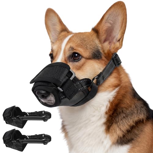 Fetpet 2 Pack Medium Dog Muzzles, Adjustable Soft Mesh