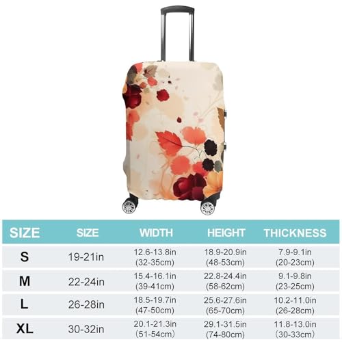 Autumn Beautiful Floral Elastic Luggage Cover Suitcase Protector for 19-32 Inch Suitcases | Universal Stretchable Travel Bag Cover | Anti-Scratch, Washable with Zipper Closure L2