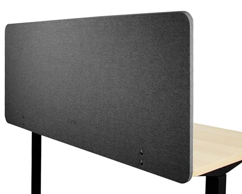 VIVO Clamp-on/Screw-on 60 x 24 inch Privacy Panel, Sound Absorbing Cubicle Desk Divider, Acoustic Partition, Dark Gray, PP-1-V060D