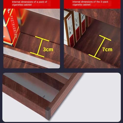 Présentoir à cigarettes mural en aluminium marron pour vitrine compacte 70x50cm - 3