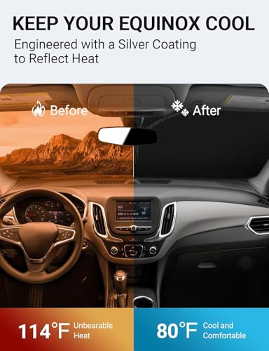 Image of Proadsy 2026 Upgrade Front Windshield Sunshade Foldable Sun Shade Protector Custom Fit /Chevy Equinox 2017-2024 Accessories