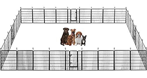 Image of BestPet | Dog Playpen | 40 Inch, 32 Panels | Heavy Duty Metal Pet Exercise Pen | Indoor Outdoor Fence Panels | Rust-Resistant, Removable, Tool-Free Setup | Anti-Skid, Expandable Design