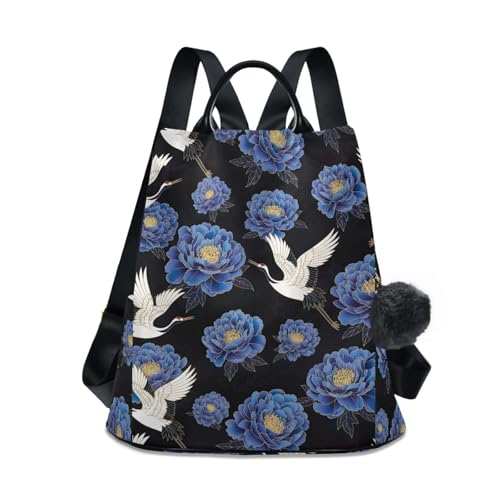 Sac à dos Cranes bleu pivoine antivol pour sécuriser vos voyages