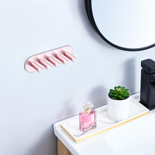 GGQ Zahnbürstenhalter Wand Ohne Bohren Elektrische Zahnbürste Halter, Aufsteckbürsten Halterung, Selbstklebend Zahnbürstenkopf Halter für Bad Zahnbürsten Aufbewahrung (Roségold, Groß) 3