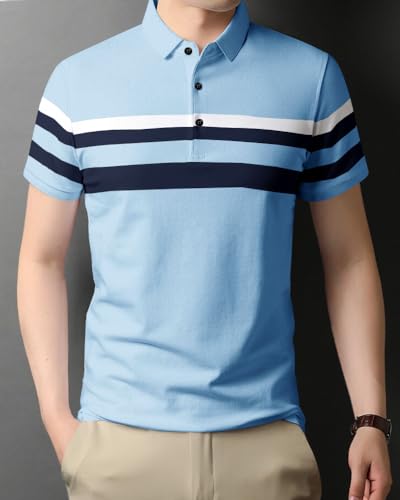 Image of Noble Monk Men's Regular Fit Polo T Shirt |Half Sleeves |Collar Tshirts | Casual T-Shirt for Men