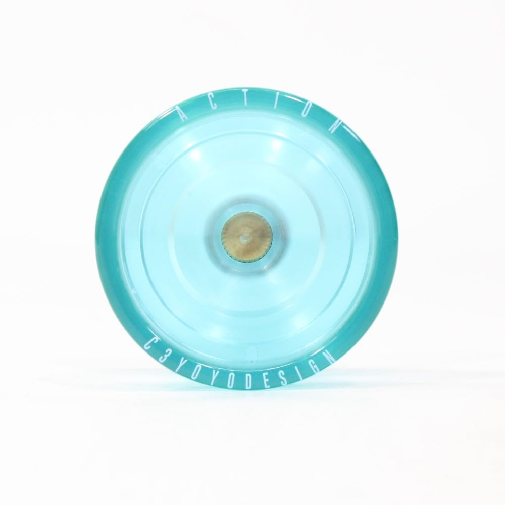 C3yoyodesignAction Yo-Yo - Plastic Fingerspin YoYo (Translucent Blue)