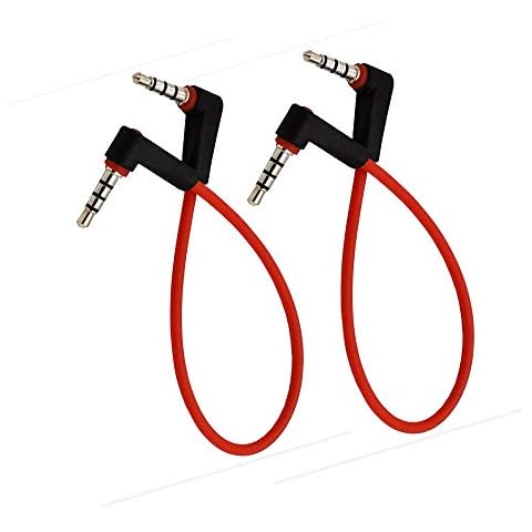 MMNNE 3.5mm Audio Cable Short 2Pack 8inch TRRS 4-Pole 3.5mm Male Right Angle to 3.5mm Male Right Angle Audio Cable Cover