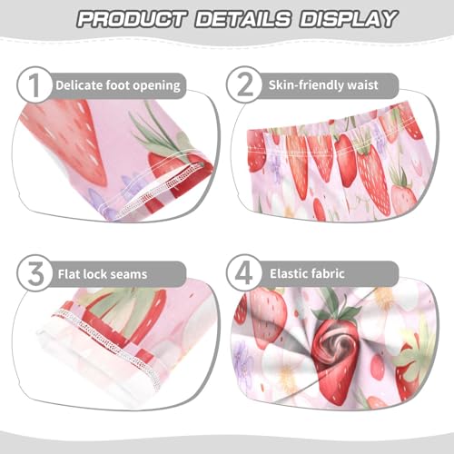 Bolaz Toddler Girls Leggings Printed Yoga Pants Leggings Strawberry Fruit for Kids3