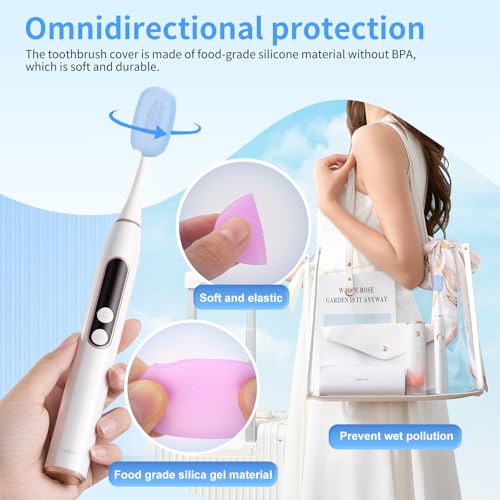 6 pcs toothbrush covers toothbrush covers capsreplaceable electric toothbrush head cover silicone toothbrush protector cap for household travel bathroom gymcamping