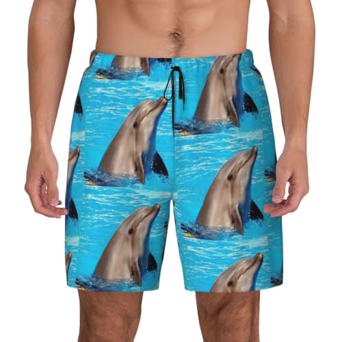 Bañador Funny Dolphin para hombre corto casual con bolsillos para verano y playa