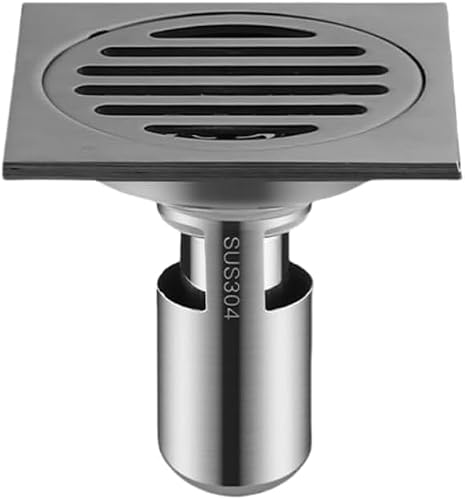 Paqwtyb Round Bar Gray Single Use Floor Drain, 304 Stainless Steel Floor Drain With Backflow Prevention And Large Displacement