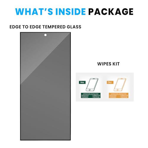 Image of FIRST MART Privacy Tempered Glass for Samsung Galaxy S24 Ultra | Anti-Spy Screen Protector, Edge-to-Edge 9H Scratch Protection, Case-Friendly, Bubble-Free | Pack of 1