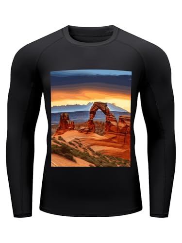 Arches National Park Camiseta de Natación para Hombre con Protección UPF 50+, Manga Larga, Compresión, Secado Rápido miniatura 3