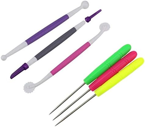 Flunyina 6-Piece Cookie Cake Decorating Tool Set Scriber Needle Modelling Tools, Fondant Modeling Tools for Royal Icing Sugar Cookies Chocolate Cake Decoration