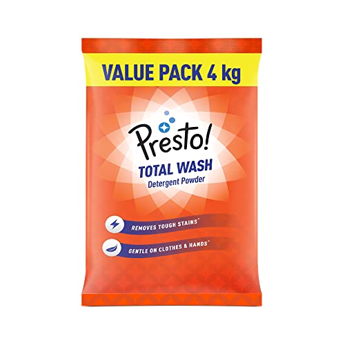 Amazon Brand Presto! Total Wash Detergent Powder 4 kg Value Pack