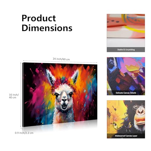 JBER Canvas Painting Wall Art Poster, home decor, suitable for bathroom decor space personalized decoration,60cm x 40cm (Alpaca) - Image 2
