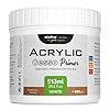 Nicpro White Gesso Primer for Acrylic Painting(28.2 Oz / 513ML), Excellent Coverage, Gesso Surface Prep Medium for Acrylic Paint & Oil Paint, Heavy Gesso Primer for Canvas, Wood, Paper, Plastic