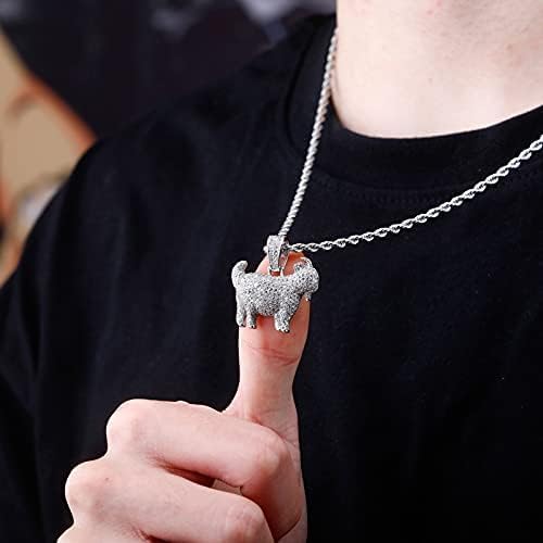 Goat Chain Gold Necklace for Men Silver Charm Pendant Necklace with Rhinestone Goat Cute Animal Jewelry Trendy Punk Birthday Gifts - Image 2