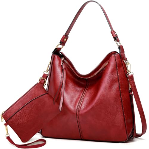 Bolso Hobo de diseño para mujer grande en rojo