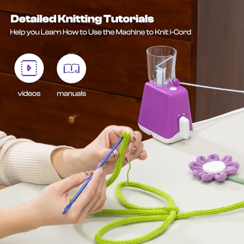Caydo French Knitting Machine, Electric i Cord Knitting Machine, Knitting Mill i-Cord Knitter Machine, Automatic Knitting Wool to i-Cords, DIY Crochet Machine for Adults&Kids(Patented)