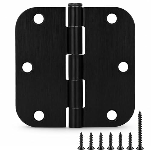 Image of 3 Pack 3 1 /2 Inch Door Hinges Oil Rubbed Bronze 3.5 Inch Black Interior Hinge for Doors 5 /8 Radius Corners 3 inch Hardware Controls Heavy Duty Iron Flat Home House Decor Accessories EssentialsKit