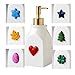 SKL Home Seasonal Soap/Lotion Dispenser Gift Set with 7 Interchangeable Magnetic Holiday Attachments, Refillable for Bathroom & Kitchen, Gold